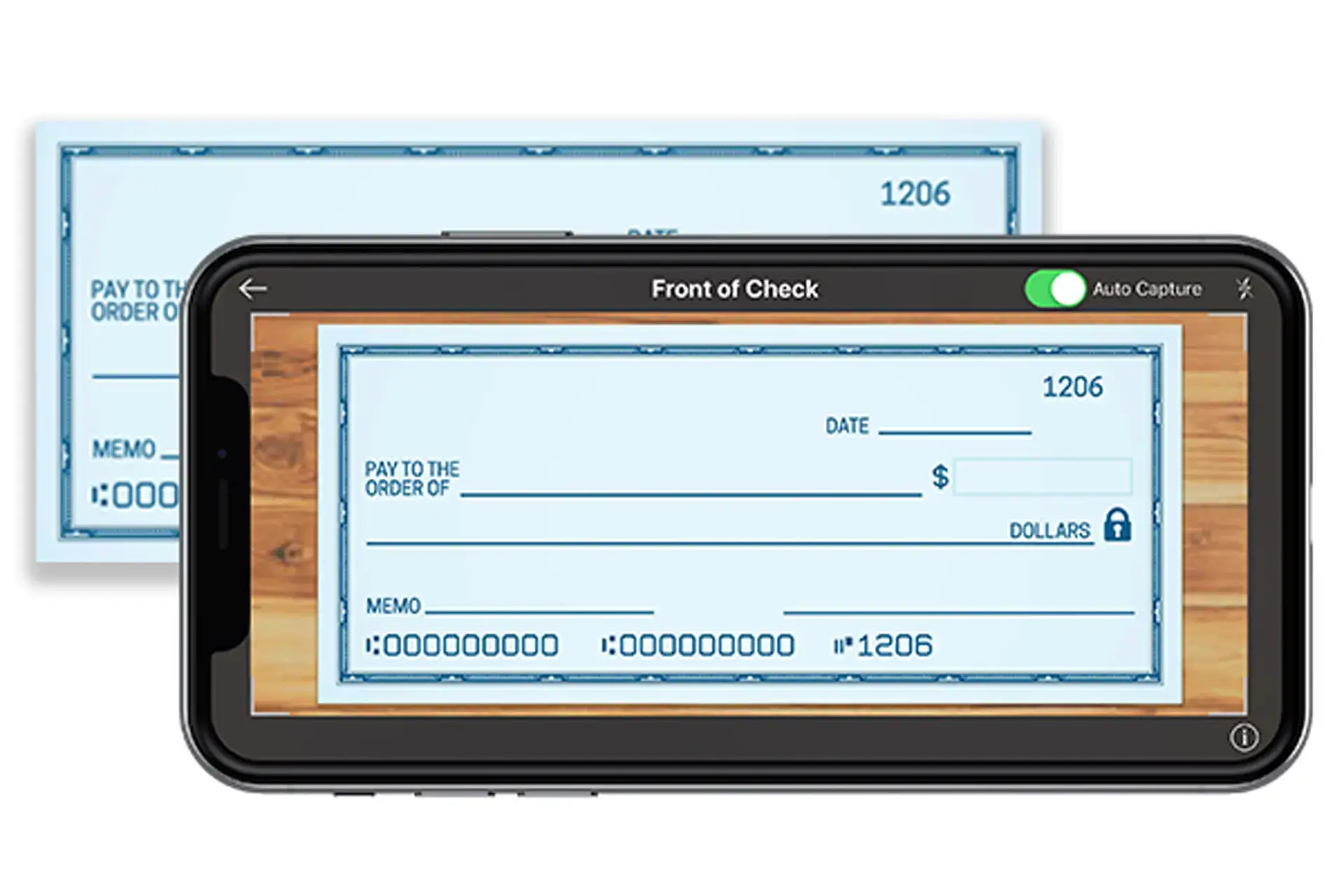 Cellphone making a mobile deposit